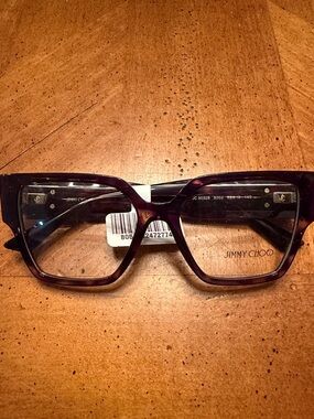 Jimmy Choo Dark Tortoiseshell Square Optical Frames